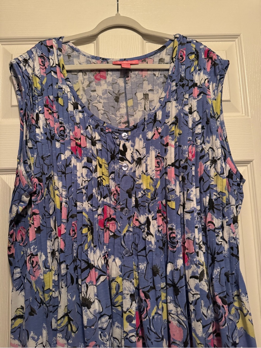 Woman Within Sz 30/32 (4X) Floral Maxi Dress Pink & Yellow Accents - Picture 4 of 12